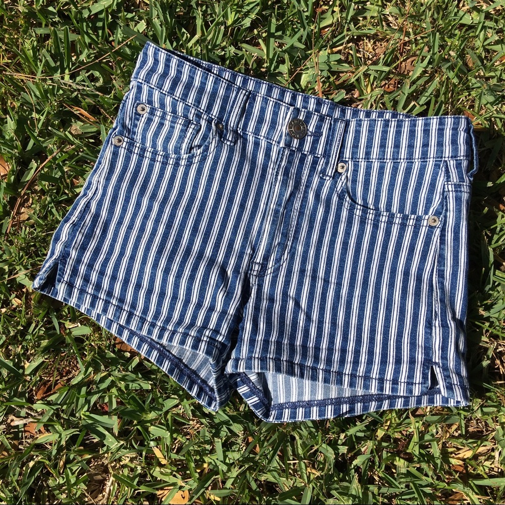 American Eagle Pinstripe Denim Shorts
